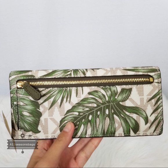 Michael Kors Jet set flat wallet vanilla olive - Picture 2 of 6